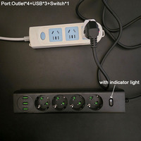 Multiprises pratiques haute puissance avec interrupteurs marche/arrêt et 4 prises multiples