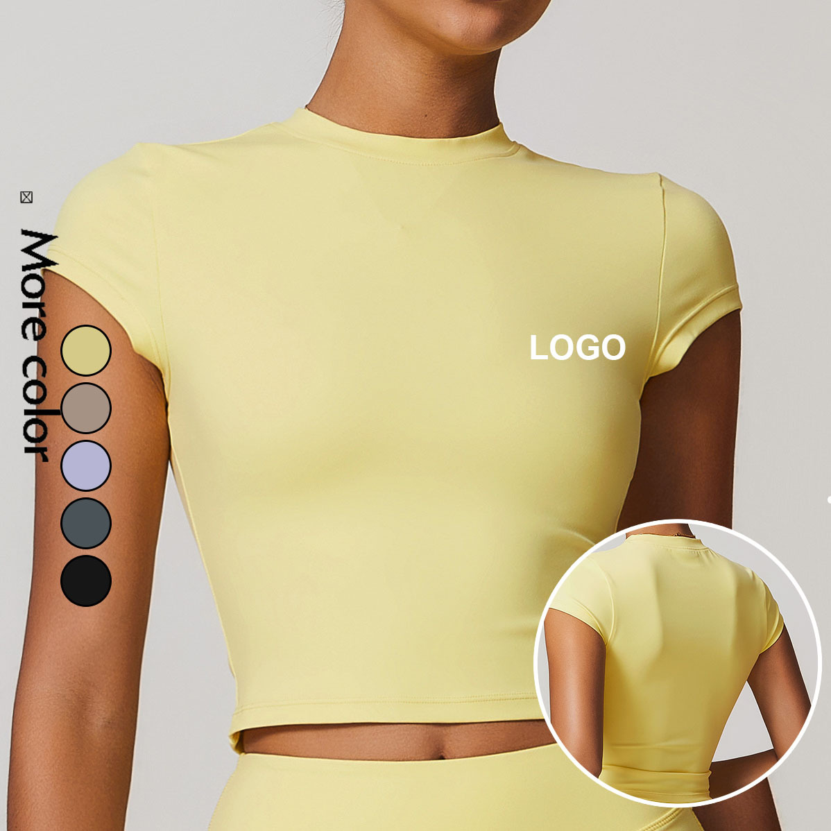 High Elastic Quick Dry Women's Yoga T-Shirt for Running Fitness Lightweight Seamless Short Sleeve Breathable Fabric Workout