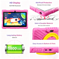Super Prix 7 Pouces Tablette Android Personnalisée en Usine, Tablette Intelligente Éducative pour Enfants et Tablette de Jeu