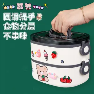 Trung Quốc Giữ Thực Phẩm Ấm Trưa Box Layered Nhiệt Container Thực Phẩm Tùy Chỉnh Thép Không Gỉ Bento Trưa Box