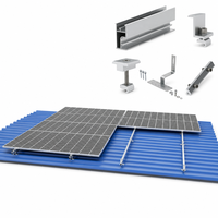 Système de montage de panneaux solaires ZAM Rail en gros pour toit incliné, support de rail pour support PV, fixation de toit métallique