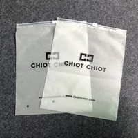 Sac d'emballage en plastique givré avec fermeture éclair personnalisée, imprimé mat, pour vêtements