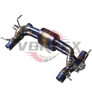 Système d'échappement Catback avec soupape en alliage de titane Vortex Grade 5 pour Ferrari 488, bande de tambour bleue - Product Image 1