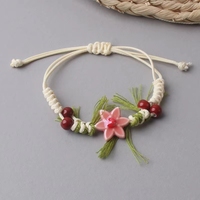 Nouveau bracelet en céramique tressée avec des perles délicates et ajustables, un cadeau pour une meilleure amie étudiante