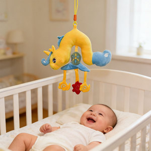 موبايل سرير أطفال مخصص، لعبة معلقة دوارة على شكل وحيد القرن ملونة ووبرية، لتزيين غرفة الأطفال وملحقاتها - Product Image 2