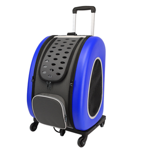 Carrito de Transporte para Mascotas con Ruedas de ABS Verde y Ventanas de Malla para Perros y Gatos Pequeños - Product Image 3