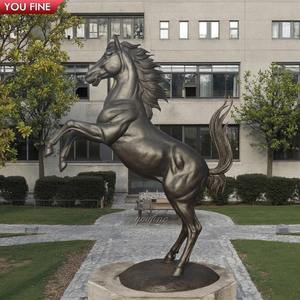 Statue de cheval sautant en bronze coulé en laiton réaliste, <span class=keywords><strong>art</strong></span> déco, parc équestre, personnalisée par l'usine YOUFINE - Product Image 3