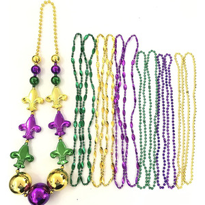 Collier de perles géantes en plastique <span class=keywords><strong>pas</strong></span> <span class=keywords><strong>cher</strong></span> pour la Saint-Valentin, défilé de balles d'Halloween, thème fête de la Nouvelle-Orléans, décorations de carnaval en gros - Product Image 2