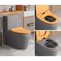 Toilettes à chasse d'eau de style chinois de luxe, toilettes grises de qualité supérieure intégrées, toilettes une pièce à vendre