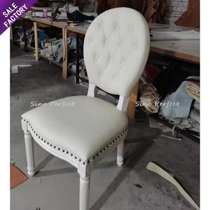 High Quality Oval Back White Padded and Soild Wood Furniture Party Dining Wedding Banquet <b>Chairs</b> - Product Image 1