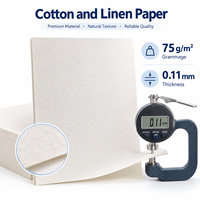Papier Bond Invisible UV Rouge Bleu Coton Lin 75gsm 65% Coton 20% Lin 15% Pâte de Bois Document Sécurisé 100PCS Imperméable