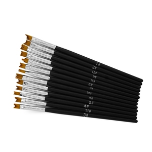 13Pcs Nail Art Flower Brush <b>Set</b> <b>Crimped</b> Acrylic Handle Nylon One Stroke Painting Fine Liner Manicure Tool - Product Image 3