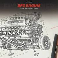 Reobrix 33016 SP3 Motorizado, Modelo de Simulación de Motor, Bloques de Construcción con Accionamiento Eléctrico, Piezas Técnicas de Automóviles, Juguetes de Regalo, 1240 Piezas