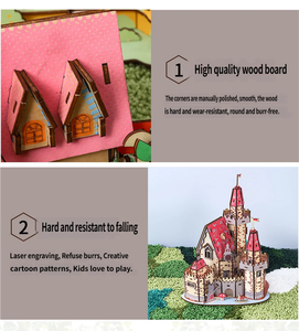 Jeu de construction de maison en bois DIY avec des thèmes de château et de manoir, conçu pour inspirer l'imagination, la créativité et le jeu pratique - Product Image 4