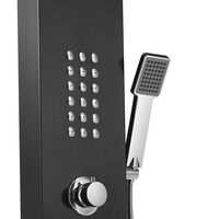 Panneau de douche cascade douchette, colonne avec douchette à main, Jets de Massage, becu panneau de douche en or