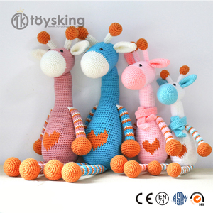 Venta al por Mayor de Sonajeros de <span class=keywords><strong>Jirafa</strong></span> de Ganchillo Hechos con Hilo 100% Algodón, Juguetes de Peluche <span class=keywords><strong>Amigurumi</strong></span> para Bebés - Product Image 2