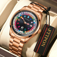 Montre à quartz Lucky 7 Seven FTTPON, Dieu des joueurs, nouvelle arrivée, design luxueux, étanche, en acier inoxydable, pour hommes, Reloj