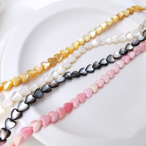 Tự nhiên Vỏ Sò Biển Cabochon 8mm vỏ ốc xà cừ màu hồng trái tim quyến rũ hạt cho đồ trang sức tự làm - Product Image 4