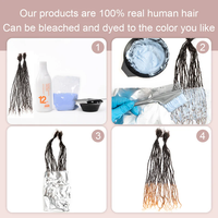 BLT 0,1 cm Micro Locs Faciles à Installer Interlock Extensions de Dreadlocks Permanentes Cheveux Humains Super Douces Extensions Sister Locs