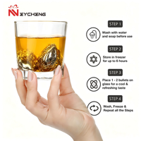 Glaçons réutilisables en acier inoxydable 304 en forme de ballon de rugby pour refroidir le vin et le whisky – Idéal pour les soirées et les dîners