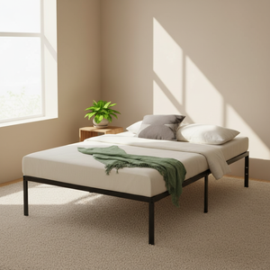 Offre Spéciale Usine : Cadre <span class=keywords><strong>de</strong></span> <span class=keywords><strong>Lit</strong></span> Simple en Acier au Carbone pour Maison en Location, <span class=keywords><strong>Support</strong></span> <span class=keywords><strong>de</strong></span> Matelas pour Chambre à Coucher - Product Image 1