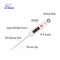 Termometer Daging Digital Keamanan Pangan SW, Termometer Permen/Lilin dengan Probe Layar LCD, Peralatan Memasak BBQ Dapur