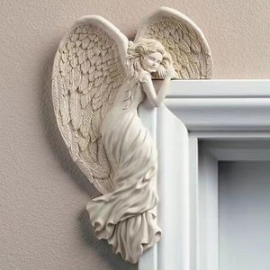 Decoración de Marco de Puerta con Figura de Ángel, Adorno de Resina para Montar en la Pared, Decoración del Hogar, Estilo Nórdico, Escultura - Product Image 1