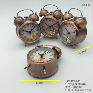 New 3.5-inch chuông đồng hồ báo thức với đôi chuông im lặng quét và kim loại mạ đồng vỏ kim hiển thị - Product Image 2