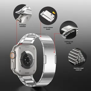 Correa de reloj inteligente Ultra2 de liberación rápida fina de una cuenta de acero de lujo hebilla transpirable de acero inoxidable 49mm para I <span class=keywords><strong>Watch</strong></span> - Product Image 3