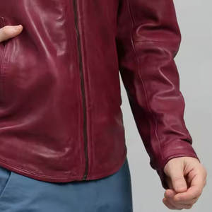 Chaqueta de cuero de lona de manga larga para hombre personalizada directa de fábrica estilo callejero recién llegado colección de invierno al por mayor - Product Image 5