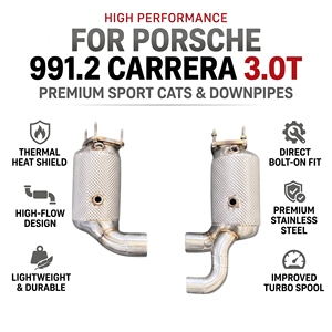 Vortex Stainless Steel <b>Exhaust</b> Pipeline for Porsche 991.2 Carrera 3.0T with Heat Shield Front Link Pipes Systems Unit Mod - Product Image 1