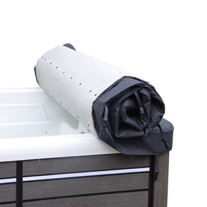 Couverture de <span class=keywords><strong>spa</strong></span> plongeant enroulable TSPK de qualité supérieure, gris foncé, 420x230cm, en tissu Oxford 600D imperméable, installation facile, garantie 3 ans - Product Image 3