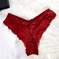 Pakaian dalam wanita Lingerie seksi merah transparan pakaian tidur tembus pandang gaun malam renda Dan celana dalam setelan piyama seksi wanita