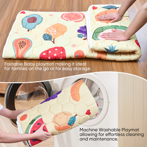 Tapis de jeu pliable pour bébé, tapis d'éveil épais, antidérapant, lavable en machine, tapis de sol en mousse souple pour nourrissons et tout-petits - Product Image 2