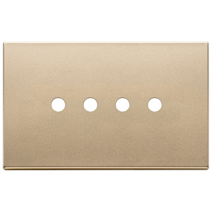 Satin Gold 4 Gang Wall <b>Plate</b> 14.7 X 9.7 Cm For <b>Switches</b> - Product Image 1