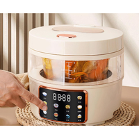 Cuiseur à riz blanc crème à faible teneur en sucre - Panier vapeur relevable, commande tactile intelligente, pour une cuisine saine à la maison
