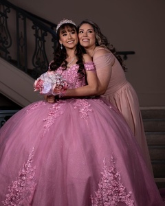 Gaun Quinceanera Mumuleo Warna Pink Model Off-Shoulder Dengan Korset Rosa Vestido de XV - Product Image 5