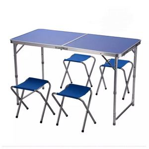 Ensemble de meubles de jardin en aluminium portables, table pliante de camping en métal, chaises pliantes pour pique-nique en plein air - Product Image 3