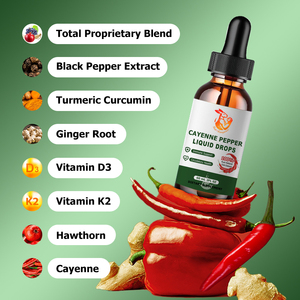 Premium Cayenne Pepper <b>Liquid</b> Drops Heart Health Circulation Metabolism Vitality Bone Antioxidant Support - Product Image 5
