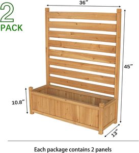 Hộp trồng với trellis, chậu hoa bằng gỗ với cây nho Viện trợ, màn hình riêng tư gỗ tuyết tùng cho xây dựng vườn - Product Image 5