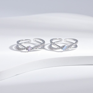 wholesale plata 925 sterling silver <b>opal</b> stone bow <b>ring</b> Everyday Wear fashion summer small cheap heart butterfly <b>rings</b> for girls - Product Image 4