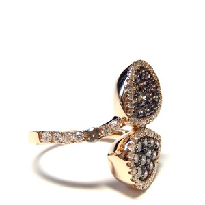 Wholesale Luxury High End 18k Rose Gold Brown Diamond Pear Shape Cluster Wedding Ring for Women Anniversary Party - Product Image 2