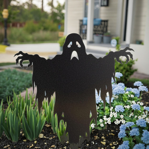 Hiện đại màu xanh lá cây đáng sợ thiết lập của 3 sắt hình Thành Kỳ nghỉ ngoài trời Vườn <span class=keywords><strong>Snowman</strong></span> sân Stakes bột tráng handmade - Product Image 3