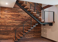Escalier intérieur classique personnalisé Escalier en bois de chêne Design décoratif Escaliers d'intérieur modernes avec bande de roulement en bois Led