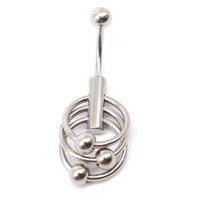 Bijoux Gaby, anneau de nombril en acier inoxydable 316L rhodié, certifié ASTM, piercing corporel vintage 14G, cadeau de fiançailles, de fête ou de mariage