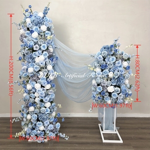 DKB - Fondo de Flores 5D Personalizado, Pilar de Flores Azul Bebé de 2 m + 0,8 m, Arreglo de Flores Artificiales para Decoración de Bodas - Product Image 6