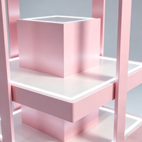 Edgy Luxe Cosmetics Boutique Featuring Tiered Open Shelves, Partial Enclosure Checkout, and Integrated LED Display Shelves