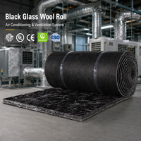 Laine de verre noire R72.73 25mm pour isolation de conduits HVAC avec isolation thermique ignifuge en tissu
