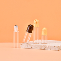 Nouveauté : Mini flacon roll-on en verre de 1 ml, 2 ml, 3 ml, 5 ml avec bouchon imitation bois, flacon vide à bille roulante pour huiles essentielles et parfums
