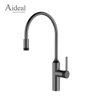 Robinet de cuisine en acier inoxydable 304, bec haut pivotant, mitigeur monocommande eau chaude et froide pour évier de cuisine